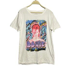 Project Karma David Bowie Singer Women Size M White Beige Graphic Music Fandom